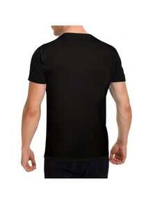 Men'S Geometric Letter D Print Cotton T-Shirt Casual Crew Neck Short Sleeve Comfortable and Breathable for Everyday Casual Wear Summer and Autumn Outdoor Activity Top 180g