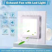 Bathroom Exhaust Fan With Light, 20W Bathroom Fan With LED Light Combo, 110 CFM 1.5 Sones Quiet Bathroom Vent Fan, Suitable For Toilet, Office, Hotel - White - View 3