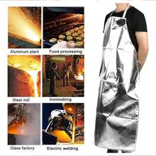 Este delantal de se.guridad aluminizado es fácil de limpiar y poner, resistente al calor, versátil, práctico y previene quemaduras. Es perfecto para cualquier cocina. El cinturón facilita su colocación y su talla es ideal para la mayoría de las personas. - Plateado - Ver 5