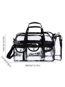 1pc Large Capacity Toiletry Bag, Multi-Functional Travel Makeup Bag, Transparent PVC Cosmetic Storage Pouch Travel Essentials For Holiday Vacation Bag For School Cruise Essentials Toiletry Bag For Women