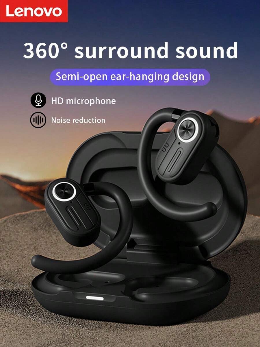 Lenovo EA390 耳掛式無線耳機 開放式骨傳導音樂運動藍牙耳機 - 黑色 - 查看 1