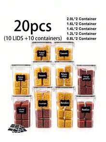 48pcs Airtight Food Storage Containers With LIDS - Perfect For Kitchen Pantry Organization And Storage Of Grains, Rice, Pasta, Tea, Nuts And Coffee Beans - Dishwasher , Including Labels And Markers,Local Warehouse - Black and White - View 13