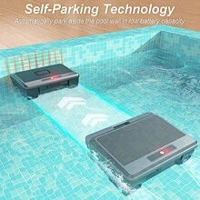 INSE Cordless Robotic Pool Cleaner, Automatic Pool Vacuum Cleaner, USB Charging / Solar Charging, Lightweight, Self-Parking, Wall Climbing, Pool Cleaner For Above Ground Pool - US A Type Plug(110-127V) - View 5