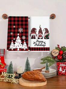 2pcs Christmas Kitchen Towels, Christmas Tree Dish Towels, Absorbent Tea Hand Towel, Quick-Dry Hand Washing Dishes Tea Towels, Christmas Decorations, Christmas Home Decor, Kitchen Decor, Bathroom Decor, Christmas Room Wall Decor, Baking & Cooking Dish Cloths, Cleaning Cloth, Merry Christmas Supplies, Christmas Party Supplies, Xmas Gifts, Christmas Gifts, Decor, Decor, 2026 New Year Decor