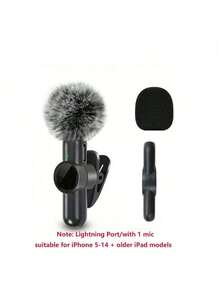 Professional Wireless Lavalier Microphone For Smartphones, Plug And Play Wireless Microphone For Video/Audio Recording, Clip-On Lapel Microphone For Interview/Vlog/Teaching - Matt Black - View 12