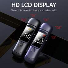 Rechargeable Breathalyzer, Portable Personal Alcohol Analyzer With LCD Digital Display, Alcohol Detection Testing Tool (Black)