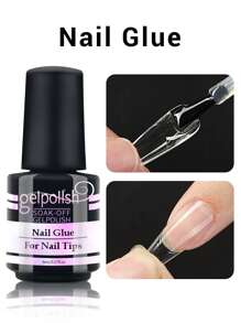 超强指甲胶，适用于水晶指甲、美甲片、按压指甲、假指甲，沙龙品质刷涂指甲胶，易于涂抹，持久耐用假指甲胶 UV / LED - 無色 - 查看 10