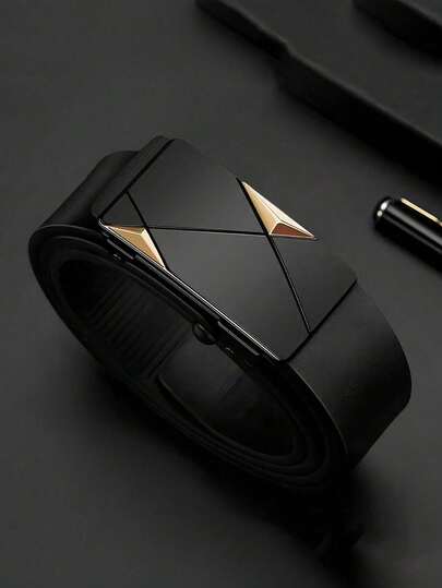 1 Cinto Automático Sem Dentes, Novo, Masculino e Feminino, com Fivela Interna, Sem Furos, para Calças Casuais de Negócios, Acessórios de Moda, Ideal para Presentear Amigos, Marido, Família, Dia dos Namorados e Ano Novo. Perfeito para Looks Urbanos Clássicos de Outono/Inverno, Natal e Moda Diária para Namorado.