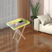 YUNRUX Acrylic Folding Table, Acrylic Side Table, Colorful Acrylic Side Table - 彩色 - 查看 8