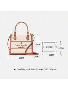 Kate Spade Túi xách đeo vai nhỏ bằng da và vải, túi đeo chéo dành cho nữ - Màu be - Xem 3