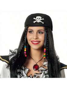 1pc Halloween Party Supplies, Unisex Pirate Hat, Pirate Captain Hat, Round Pirate Hat