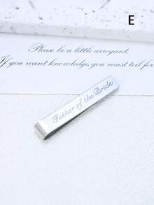 1 件不锈钢领带夹，男士珠宝，结婚礼物，配饰 - 銀色 - 查看 6