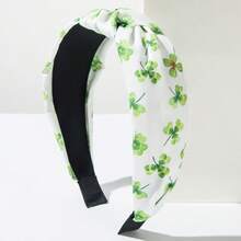 1pc Women's Fashion Headband Hair Accessory, Simple Printed Fabric Headband Clover Polka Dot Fashion Headband Irish St. Patrick's Day Headband Suitable For Daily Leisure, Festival Party Wear, Perfect Holiday Gift For Family And Friends - 帽子 - 查看 7