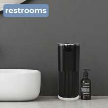 DONASIRA 1 件自动皂液器，黑色泡沫型，自动泡沫分配器家居浴室装饰秋季装饰返校 - 黑色泡棉款 - 查看 10