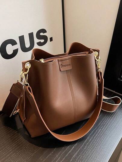 女士大容量托特包，新款纯色高端休闲通勤斜挎单肩包