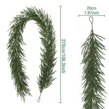 1pc Norfolk Pine Garland - Realistic Artificial Pine Straw Evergreen Garlands For Christmas Decor, Seasonal Wreath, Holiday, Indoor Outdoor Home Decor, Thanksgiving, Harvest, Fireplace, Patio Fence, Front Door, Window Hanging Christmas Decorations Room Decor Winter Christmas Decorations Home Christmas Gifts Christmas Decor - Green - View 5