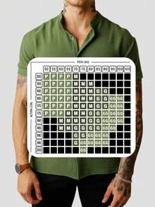 Men's Short Sleeve Shirt With Priest Collar, Comfortable, Summer , Fresh, Easy To Iron And Quick To Dry - Màu xanh Ô liu - Xem 6