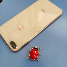 1枚时尚珐琅红色瓢虫胸针，可爱昆虫造型，适合女性日常佩戴，欧美风格，非常适合节日和派对场合。 - 紅色 - 查看 4