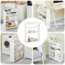 SoBuy NSR01-W Carro Multiuso con Ruedas,Carrito,4 bandejas,L60 x P18 x H82 cm Blanco,ES Carrito Baño Estrecho Carrinho Auxiliar Com Rodas Organizador Compacto para Cozinha Prateleira de Madeira Com Rodas Carrinho de Serviço Com Mueble Baño Estrecho Muebles Estrechos Baño Armario Baño Estrecho Armario Estrecho Baño Armário de Casa de Banho Estreito Portarrollos de Papel Higiénico de Pie Almacenamiento de Rollos de Papel Higiénico delgado Armario para Rollos de Papel Higiénico delgado Portarrollos de Papel Higiénico delgado de Pie Almacenamiento de Rollos de Papel Higiénico Estrecho Armario para Rollos de Papel Higiénico Estrecho Portarrollos de Papel Higiénico Estrecho de Pie Almacenamiento de Rollos de Papel Higiénico Compacto Armario para Rollos de Papel Higiénico Compacto Muebles de Cocina Marrón estilo nórdico, estilo sencillo 60x18.5x81 cm - Blanco - Ver 10
