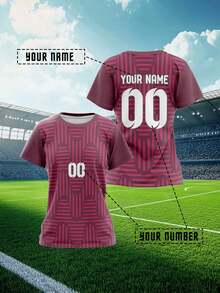 2025 Customized Sports Jersey, Summer Outdoor Sports Singlet Short Sleeve, Women's Sports Team Club Training Jersey Top With Front & Back Printed Name & Number, Breathable Quick-Dry Casual Everyday Wear, Party Outfit