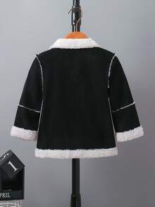 Kleine Jungen Herbst/Winter Cord-Kragen symmetrische Taschen Einreiher Lässig Jacke