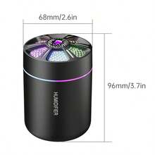Car Portable Mini Aromatherapy Humidifier - 7-Color LED Cool Mist Diffuser For Car/Home/Office With USB Power Supply To Create A Romantic Atmosphere