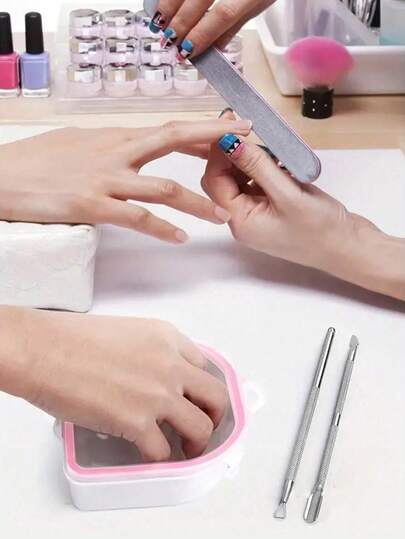 2/3pcs Finger Shaped Nail Art Remover Bowl Nail Art Tools Nail Edge Pusher/Nail Edge Peeler/Gel Nail Polish Remover Soaking Bowl Three Pieces Set, Durable Material Care Bowl Suitable For Nail Salon