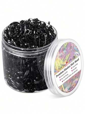 500/1500/3000 Pcs Black Disposable Small Rubber Bands For Little Girls To Tie Their Heads With High Elasticity And Durability. Rubber Bands To Tie Their Hair With Rubber Rings For Girls