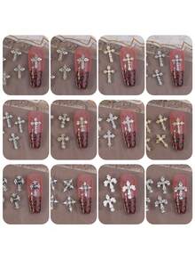 36 件 [哥特十字美甲宝石] 36 件 3D 合金朋克十字美甲饰品 - 十字金属水钻美甲饰品 美甲饰品 美甲钻 水钻 - DIY 美甲装饰 美甲用品 美甲 - 彩色 - 查看 7