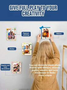 17 Peças Conjunto de Moldura de Foto de Madeira Não Acabada DIY, Kit de Pintura com Canetas Coloridas e Adesivos de Diamante de Cristal, para Decoração de Moldura, Projetos de Arte Personalizados, Quadros de Mesa Verticais, Decoração Doméstica, Exibição de Fotos Personalizadas, Presentes de Projetos de Arte, Ocasiões de Aniversário e Formatura