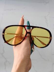 1 Cặp Kính thời trang nữ gọng kim loại kiểu phi công, Kính thời trang cỡ lớn kiểu khiên cho bãi biển, lái xe, trang trí theo phong cách Boho cho kỳ nghỉ bãi biển mùa hè, ngoài trời, du lịch - Nhiều màu - Xem 20