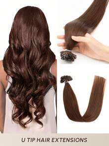 U-Tip Hair Extensions, Nail-Tip Hair Extensions, Straight Hair, U-Tip Keratin Fusion Hair Extensions, Invisible Nail-Tip U-Tip Hair Extensions - S4 - View 2