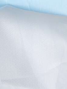 女童圆领长袖蕾丝网纱3D花朵蝴蝶结优雅花童礼服，适合正式派对、生日等场合，不含头饰 - 淺藍色 - 查看 8