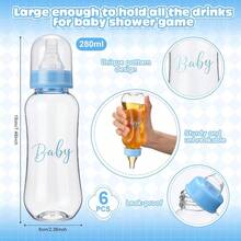 D6 Sets Bottle Chug Baby Shower Games Juegos Para Plastic Baby Bottles Bibs Hat Disposable Diapers Gender Reveal Games Baby Changing Diaper Race Game Decoration Blue 7001 - 藍色 - 查看 2