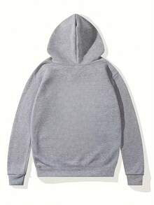 Sudadera con capucha estampada de patrón de cronómetro cómoda y moderna de otoño e invierno - Negro - Ver 3
