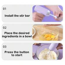 1pc Portable Electric Egg Beater Quick And Detailed Egg Beating, USB Charging, Wireless, Lightweight, Suitable For Home And Professional Baking - Perfect For Creaming, Yolks, Etc., Essential Baking Tools Modern Kitchen Gadget - Multicolor - View 11