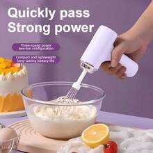 1pc Portable Electric Egg Beater Quick And Detailed Egg Beating, USB Charging, Wireless, Lightweight, Suitable For Home And Professional Baking - Perfect For Creaming, Yolks, Etc., Essential Baking Tools Modern Kitchen Gadget - Multicolor - View 12