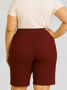 Women's Bermuda Shorts Gorgurão Comfortable Women's Gorgurinho Shorts Workout G GG - Màu Tím - Xem 3