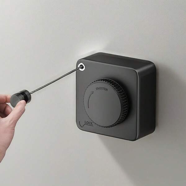 Invisible Square Clothesline, Magic Tool For Hanging Clothes On Balcony And In Bathroom. No Drilling Required, Retractable Stainless Steel Cable Indoor Drying Rack, Clothesline