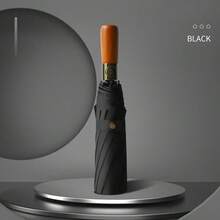 1pc Automatic Open Folding Umbrella, UPF50+ Protection, 32 Steel Ribs Structure, 190T Pongee Fabric, Casual Style, Unisex, Windproof Sunshade Large Umbrella