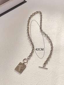 Heart Charm Necklace - 銀色 - 查看 4