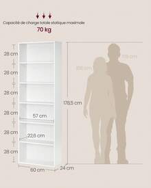 VASAGLE Bookcases - 白色 - 查看 5
