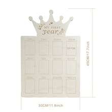 1 szt. Drewniana ramka na zdjęcia z okazji pierwszego roku życia dziecka, miesięczna ramka na zdjęcia noworodka