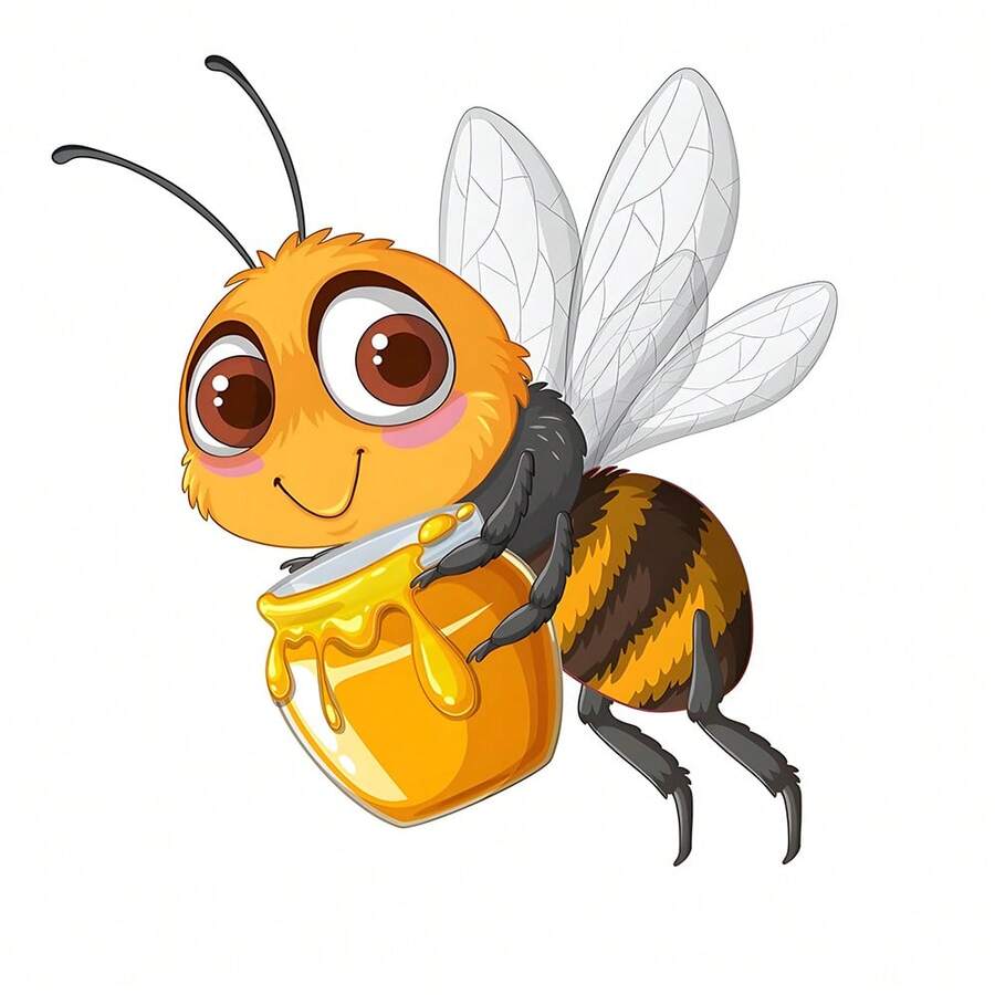 1pc/2pcs/3pcs Super Cute Honey Pot Bee Cartoon Decorative Stickers, Suitable For T-Shirts/Masks/Jeans/Backpacks, Machine Washable, Unisex DIY Stickers