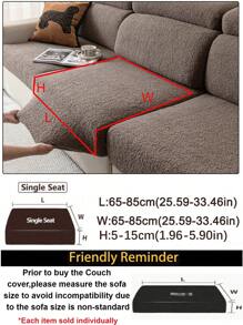 1pc Teddy Plush Solid Color Sofa Cover, Elastic Wrap-Around, Warm & Comfortable, Simple Ins Style, Pet-Friendly Anti-Slip Anti-Dirt Elastic Washable Sofa Slipcover, Suitable For L-Shaped Sofa 1/2/3/4 Seats, For Living Room, Bedroom, Study - Brown - View 8