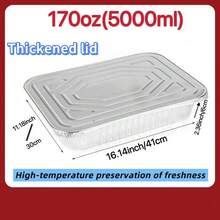 5 Heavy Duty Aluminum Foil Trays With Lids, 170 Oz Large Capacity, Reusable And Easy To Clean, For Oven, Baking, Grilling, Food Transport, Lid Design, Reusable Cookware, Aluminum Foil Trays, Roast Turkey, Grilled Steak, Lunch Box, Storage Box, Halloween Dinner Party, Christmas Dinner, Outdoor Barbecue Utensils, Cooking Display Utensils, Buffet Trays