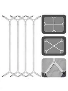 2 Pieces Of 4-Clip Adjustable Bed Sheet And Quilt Fastener, Adjustable Triangle With Elastic Fixer Pendant, Suitable For Bed Sheets, Mattress Covers, Sofa Cushions, Sofa Cover Buckles, Quilt Clips And Metal Clips.