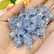 100/300Pcs 12*6.8mm Acrylic Flower Beads Caps Loose Beads DIY Jewelry Making Beading Necklace Bracelet - 藍色 - 查看 3