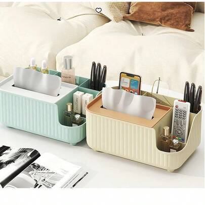 Luxury Minimalist Multi-Functional Paper Towel Box, Remote Control & Office Desk Organizer, High-End Tissue Box Decor For Home