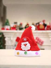 1pc New Fashion Christmas Decoration, High-End Christmas Plush Hat, Adult Christmas Hat For Party Costume
